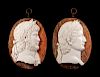 A Set of Four Roman Style Marble Oval Portrait Medallions