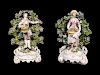 A Large Pair of Chelsea Porcelain Figural Candlesticks