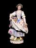 A Meissen Porcelain Figure of a Female Gardener