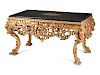 A George II Style Giltwood and Specimen Marble Console