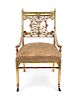 An American Aesthetic Giltwood and Faux Mother-of-Pearl Side Chair