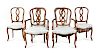 A Set of Six Italian Painted Dining Chairs