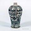 Blue and White Meiping   Vase