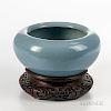 Sky Blue Alms Bowl with Stand