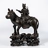 Bronze Donkey and Rider Censer and Cover