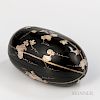 Mother-of-pearl-inlaid Black Lacquered Covered Box