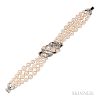 Platinum, Cultured Pearl, and Diamond Bracelet, Van Cleef & Arpels
