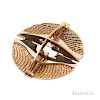 Gold and Sterling Silver Brooch, Gio Pomodoro