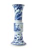 A Blue and White Porcelain Gu Vase
Height 16 in., 41 cm. 