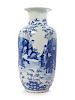 A Blue and White Porcelain Baluster Vase
Height 17 1/2 in., 44 cm. 