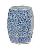A Blue and White Porcelain Garden Stool
Length 12 x height 19 in., 30 x 48 cm. 