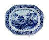 A Chinese Export Canton Blue and White Porcelain Soup Tureen Stand
Length 13 1/4 in., 34 cm. 
