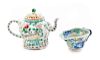 Two Famille Verte Porcelain Articles
Teapot: height 4 1/2 in., 11 cm. 