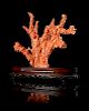 A Large Red Coral Figural Group of Female Immortals
Length 11 x height 10 1/4 in., 28 x 26 cm. 
