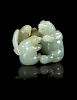 A Pale Celadon Jade 'Bears and Eagle' Group
Length 2 1/2 in., 6 cm. 