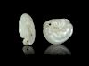 Two Pale Celadon Jade 'Lingzhi' Groups
Widest: 2 1/4 in., 6 cm. 