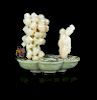 A Carved Jade Planter
Height 6 1/2 in., 16 cm. 