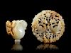 Two Russet and White Jade Articles
Widest: width 2 1/2 in., 6 cm. 