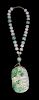 A Jadeite Beaded Necklace
Length 15 1/4 in., 39 cm. 