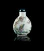 A Painted Enamel on White Glass Snuff Bottle
Height 2 1/8 in., 5 cm.