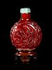 A Well-Carved Ruby Red Glass Snuff Bottle
Height 2 1/2 in., 6 cm. 