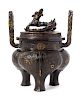 A Bronze Incense Burner and Cover
Height 9 1/4 in., 24 cm. 