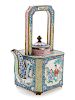 A Canton Painted Enamel on Copper Teapot
Height 7 1/2 in., 19 cm. 