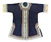 A Blue Ground Embroidered Silk Lady's Robe
Length 41 1/2 in., 105 cm.