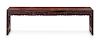 A Hardwood Waistless Kang Table
Length 9 3/4 x width 69 in., 25 x 175 cm.