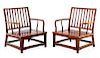 A Pair of Huali Wood Spindleback Armchairs
Height 33 in., 84 cm.
