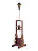 A Hardwood Adjustable Lantern Stand, Dengtai
Height 64 x width 16 1/2 x length 13 1/4 in., 34 x 163 x 42 cm. 
