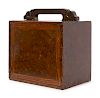 A Burlwood and Huanghuali Wood Medicine Chest
Overall height 8 1/2 in., 21 cm.