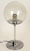 CHROME TABLE LAMP GLASS SPHERE FORM SHADE C.1960