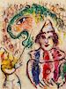 Marc Chagall, (French/Russian, 1887-1985), Clown au lion, (plate 15 from Le Cirque), 1967