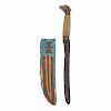 Sioux Beaded Hide Knife Sheath with Knife, From the James B. Scoville Collection