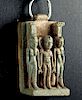 Egyptian Glazed Faience Triad Amulet