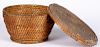 Pennsylvania rye straw lidded basket