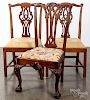 Pair of Chippendale mahogany dining chairs, etc.