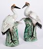Pair of Chinese export porcelain cranes