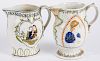 Two pearlware pitchers