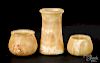 Three Egyptian pre-dynastic style alabaster vessels