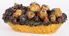 Painted terra cotta centerpiece fruit basket