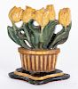 Albany Foundry cast iron basket of tulips doorstop