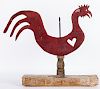 Contemporary sheet iron rooster weathervane