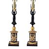 Pair of 20th C. Empire Style Gilt Bronze Lamps