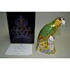 ROYAL CROWN DERBY AMAZON GREEN PARROT PAPERWEIGHT