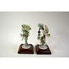 ROYAL WORCESTER GOLD CREST ON LARCH, PAIR