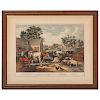 Currier and Ives Hand-Colored Lithographs, American Farm Yard_Evening, American Country Life / Summers Evening, American Country Life / May Morning, T