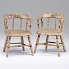 Rare Pair of Painted Sheraton Doll's Chairs