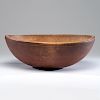 Large Turned Wood Bowl in Red Paint